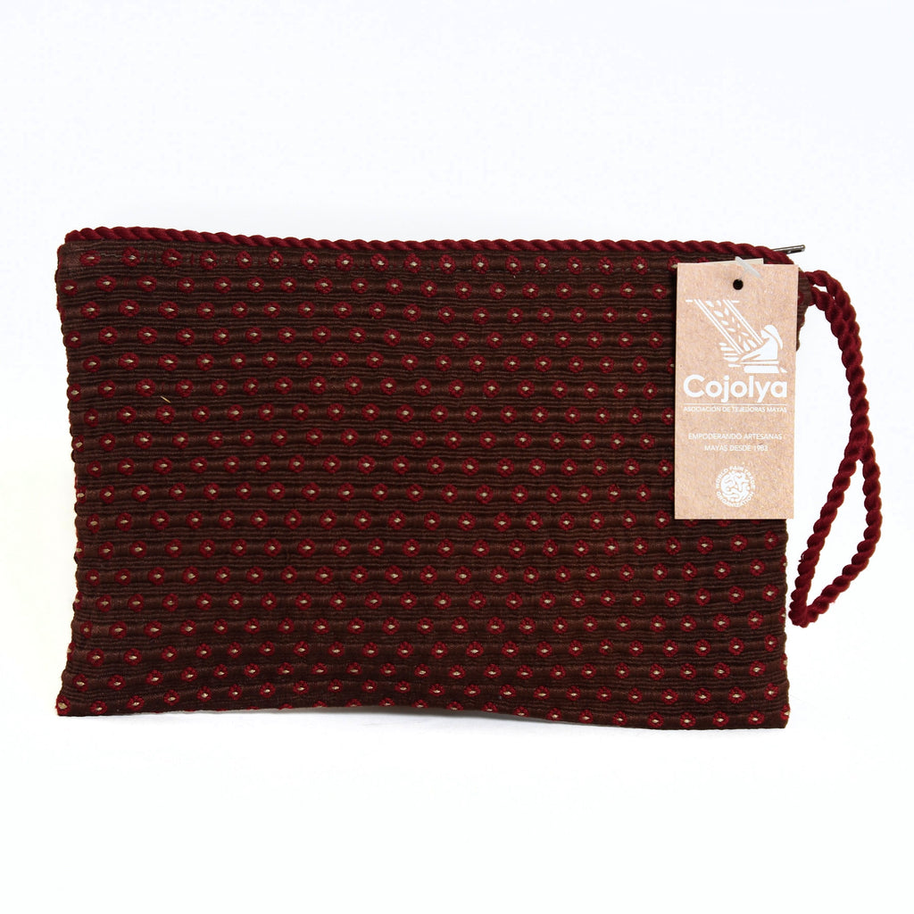 Brown Simple Clutch in Coffee Plaid